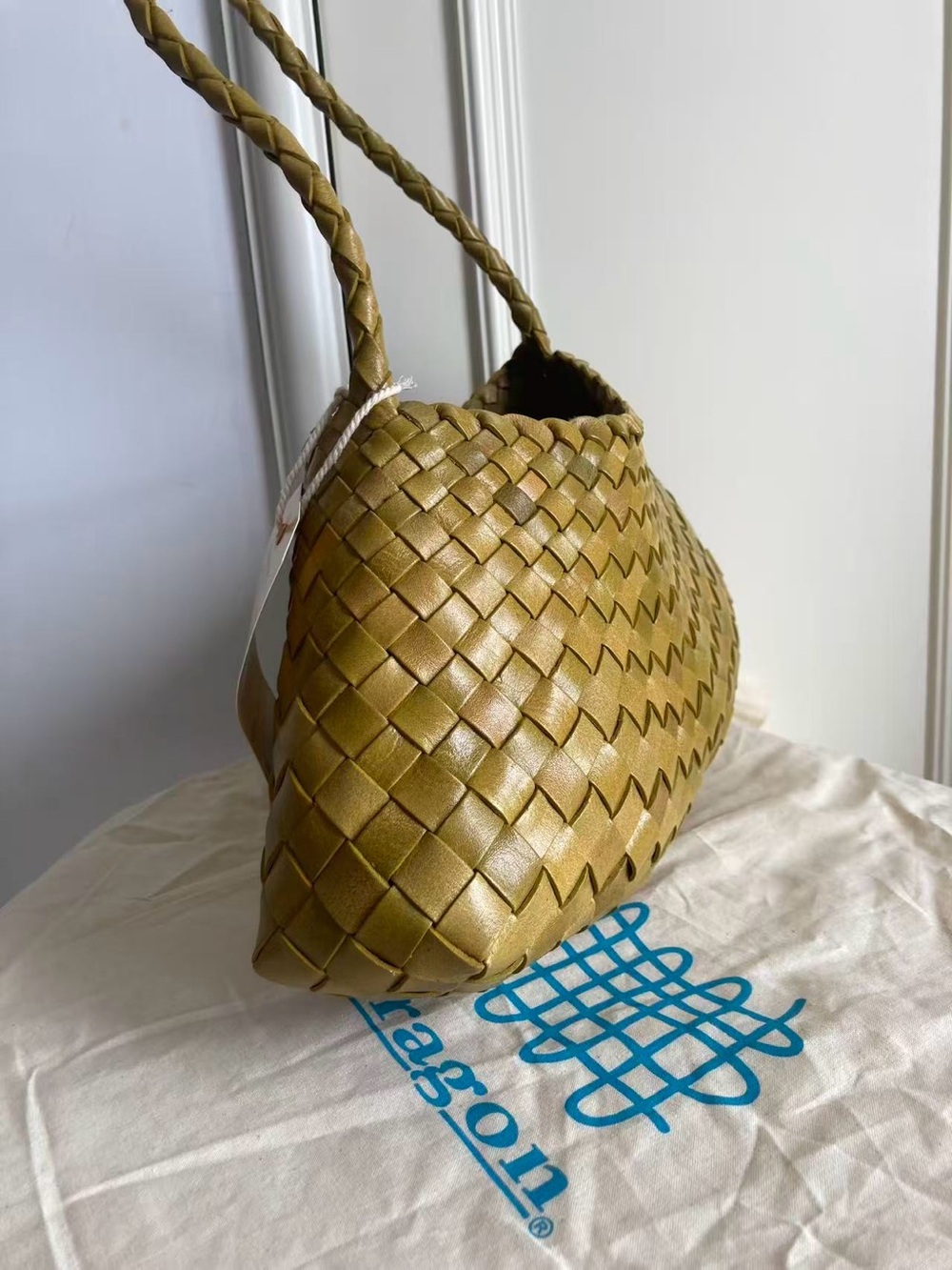 Dragon Diffusion Mustard Green Rosanna Leather Shoulder Bag - Picture 5 of 9